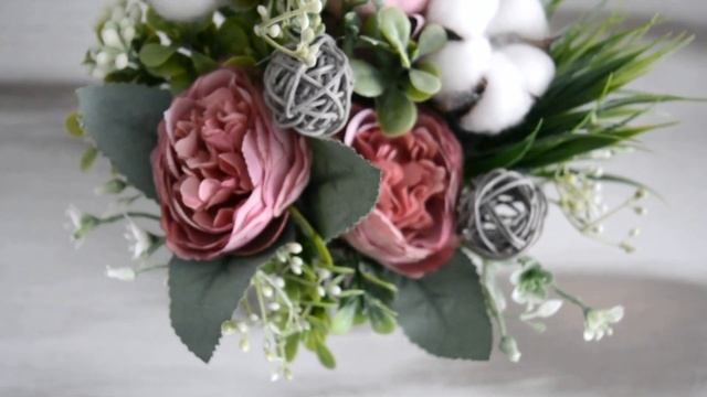 2 композиции из искусственных цветов. смотреть онлайн