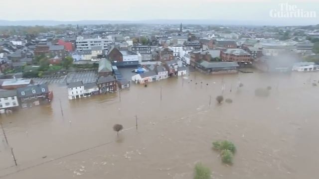 Scotland floods: drone footage shows devastating impact in Dumfries смотреть онлайн
