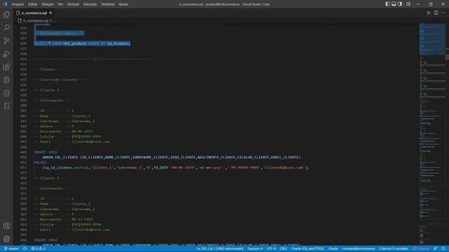 Projeto Mini E-commerce Oracle - Insert смотреть онлайн