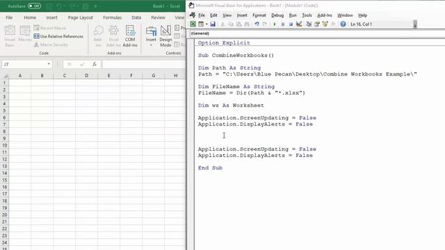 Excel VBA: Combine Workbooks in a Folder into a New Workbook смотреть онлайн