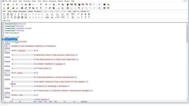Latex Longtable  [Latex Tutorial On Creating Landscape Tables]