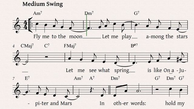 Fly Me to the Moon Lead Sheet with Lyrics смотреть онлайн