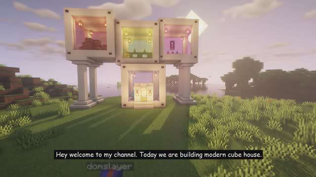 Майнкрафт (Minecraft) - Как построить кубический Современный дом, учебное пособие смотреть онлайн