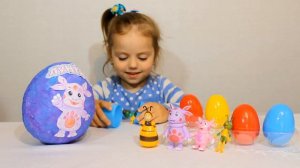 Лунтик большое яйцо с сюрпризом открываем игрушки Giant surprise egg Luntik toys