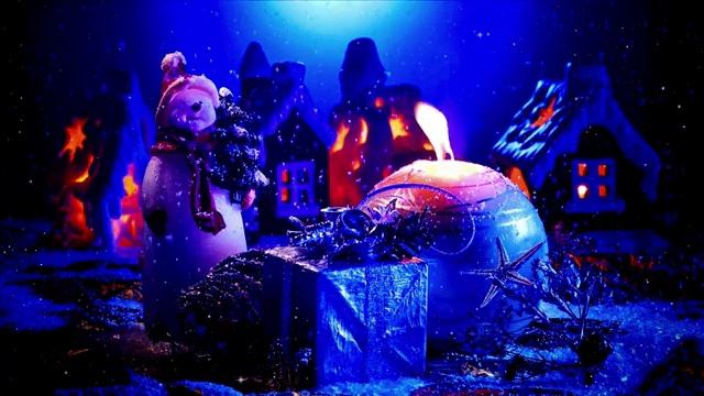 ?? Christmas Candles Snowman Ambience Wallpaper Screensaver☃️⭐️ Classic Christmas Music? 4K смотреть онлайн