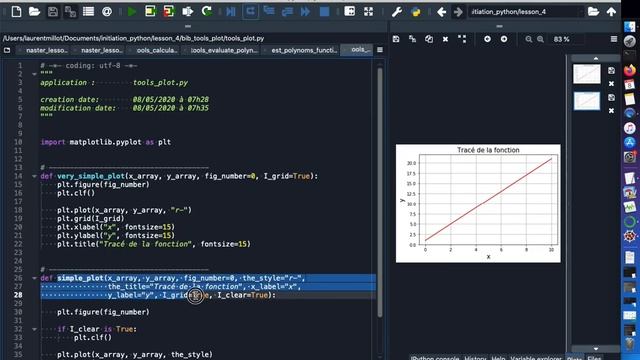 Autopscience/Python 4.1 Evaluation de polynômes de degré 1, superposition de tracés смотреть онлайн