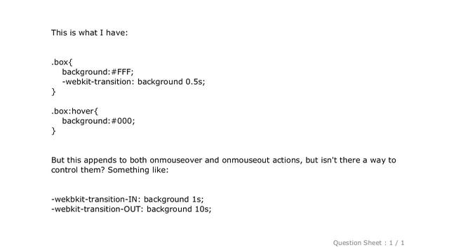 CSS : CSS Webkit Transition - Fade out slowly than Fade in смотреть онлайн