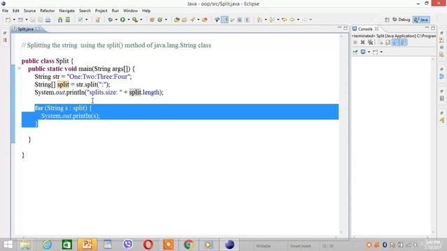 2 Splitting the string using the split method in Java смотреть онлайн