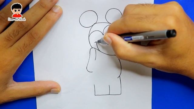 How To Draw Mickey Mouse With Number 923 Easy смотреть онлайн