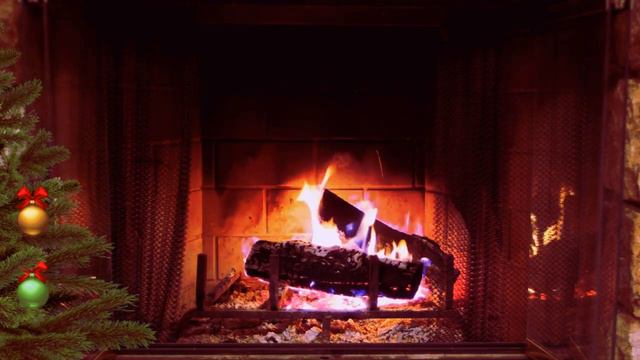 10 Minutes Meditation - Christmas fireplace/ Relaxing music смотреть онлайн