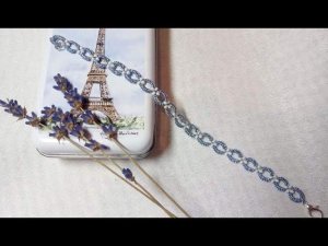 Фриволите. Браслет из комбинированных колец