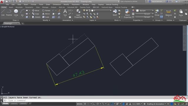 شرح الأمر DIMROTATED على برنامج الاوتوكاد (DIMROTATED command in Autocad) смотреть онлайн