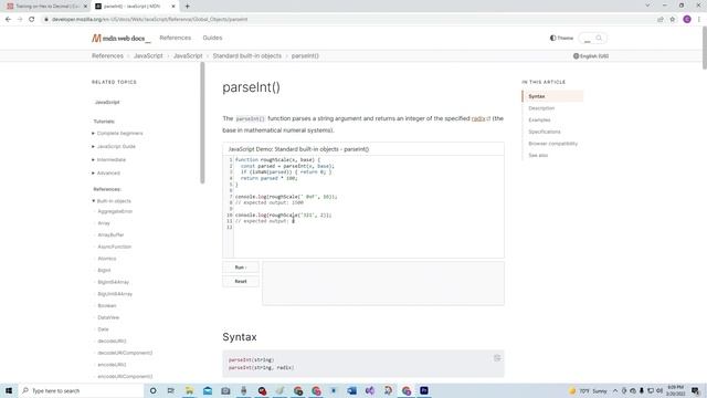 Codewars 8 kyu Hex to Decimal JavaScript смотреть онлайн