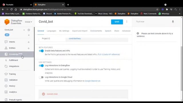 How to integrate a dialogflow chatbot to the thunkable app!!!!!Easy|Live|codewithadarsh смотреть онлайн