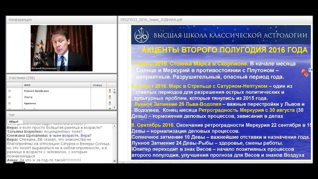 Волоконцев Е.В. Прогноз на 2016 прогноз по знакам Зодиака часть 2 смотреть онлайн