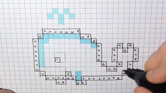 how to Draw Kawaii whale - Hello Pixel Art by Garbi KW смотреть онлайн