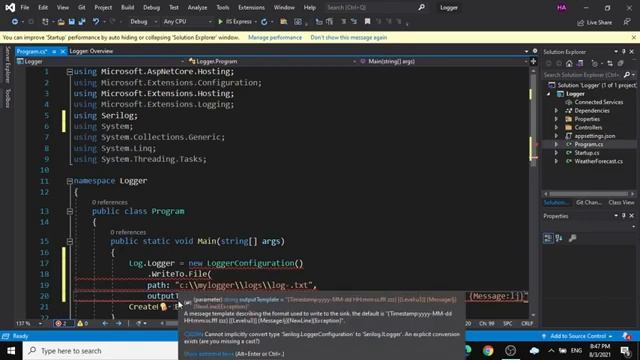 Create Logger file in C# and .Net Core App with Serilog смотреть онлайн