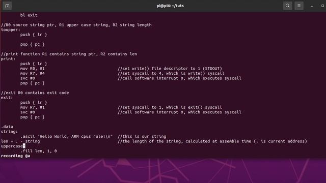 ARM32 Linux Assembly uppercase смотреть онлайн
