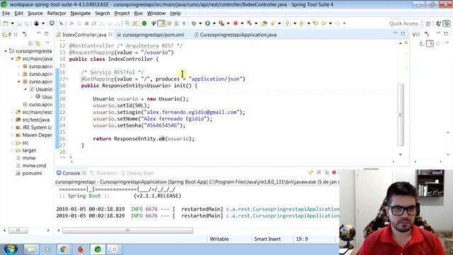 API REST - Retornando JSON de usuário para a tela смотреть онлайн