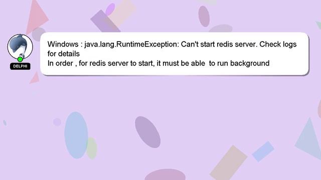 Windows : java.lang.RuntimeException: Can't start redis server. Check logs for details смотреть онлайн