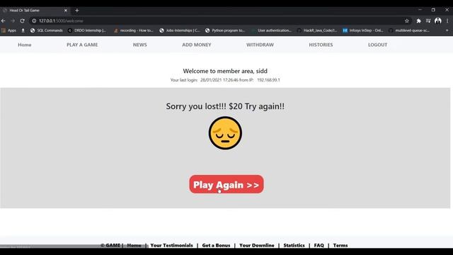 Betting Game App | Python | Flask | | Project 5 ??| смотреть онлайн