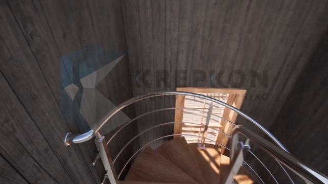 Проект лестницы Krepkon с ограждением из нержавеющей стали «Компромис»