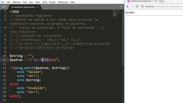 Curso de PHP 7 - Aula 55 - Expressões Regulares e Preg_Match [Final] смотреть онлайн