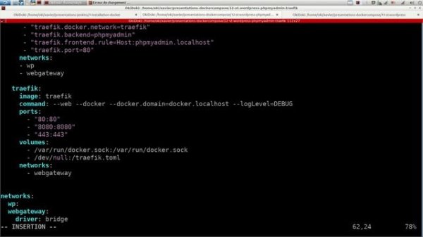Docker-compose - 12. Stack traefik, wordpress, phpmyadmin