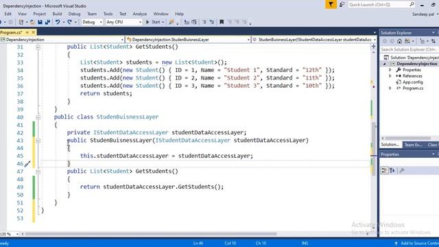 Property dependency Injection and Method dependency Injection | Dependency Injection in C# смотреть онлайн