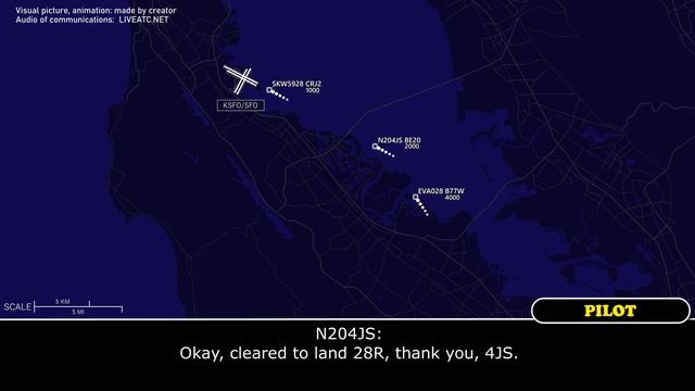LASER ATTACK on final | SkyWest Airlines CRJ-200 | San Francisco, ATC смотреть онлайн