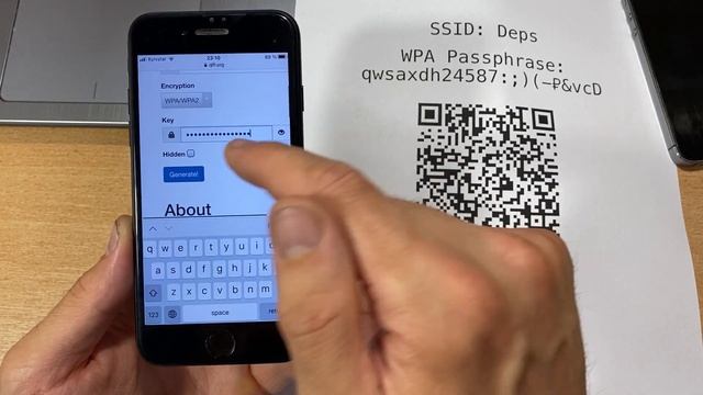 Как с помощью iPhone сделать QR код WIFI сети смотреть онлайн