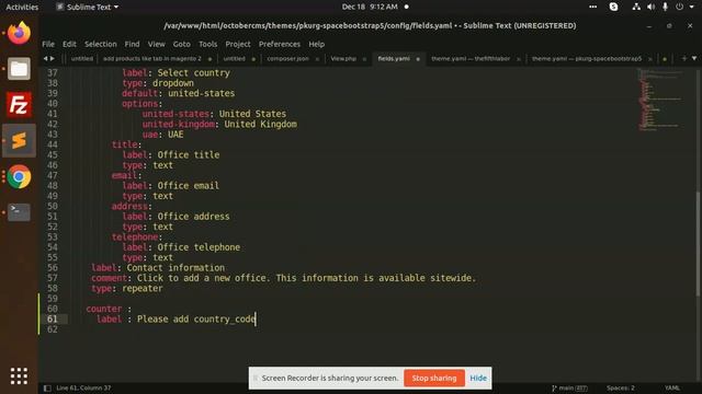 How to create theme settings in Backend in October CMS смотреть онлайн