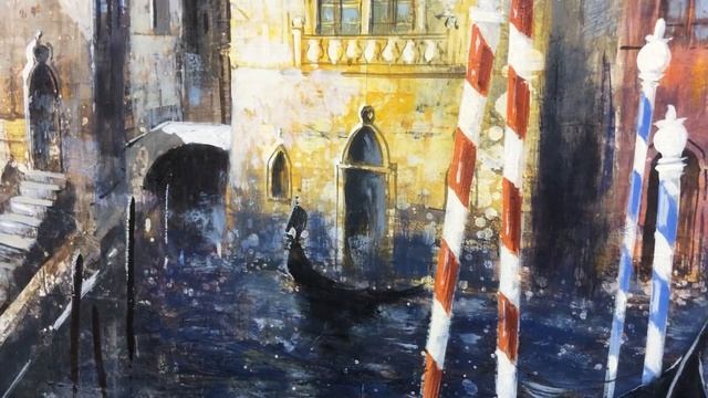 Fedeli Paolo «В Венеции» холст/масло, 60х60 см., 2019 г. смотреть онлайн