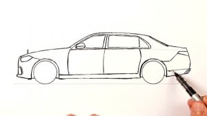 Как нарисовать машину Мерседес-Бенц Майбах