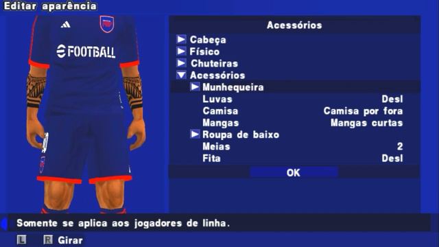 PACK DE SKINS COM TATUAGEM NO BRAÇO PARA PES 2023 DE PSP/PPSSPP
