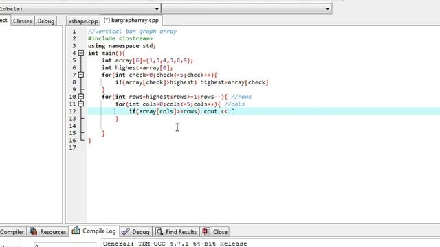 C++ program: Vertical Bar Graph using Array смотреть онлайн