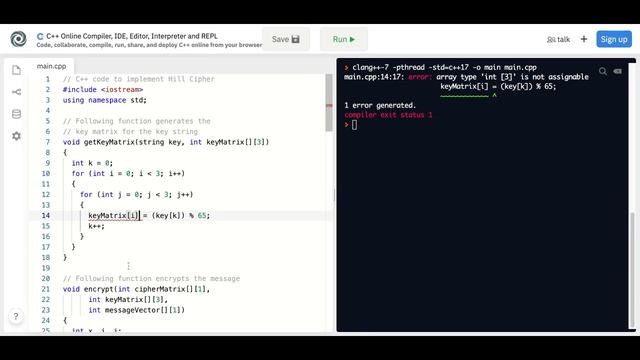 array type 'int ' is not assignable смотреть онлайн