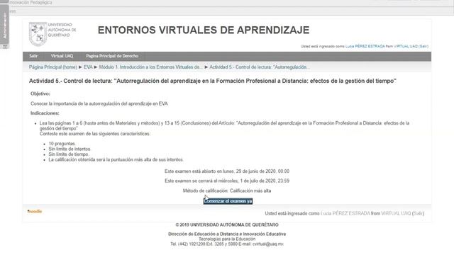 Contestar un examen en Moodle смотреть онлайн