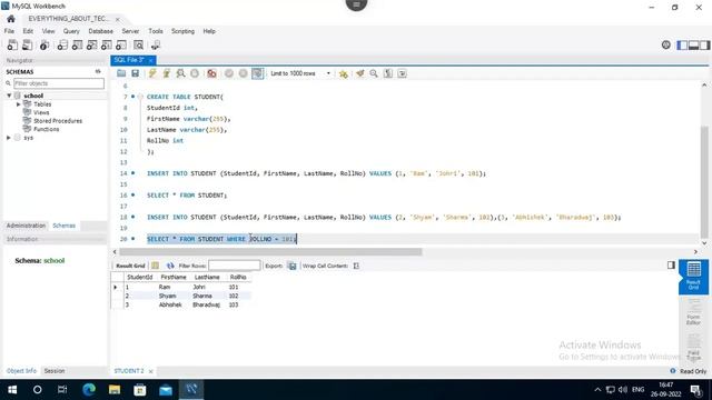 Where Clause in MySQL смотреть онлайн