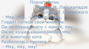 Песенка «Плачет котик».  Музыка М.Парцхаладзе Слова П.Синявского