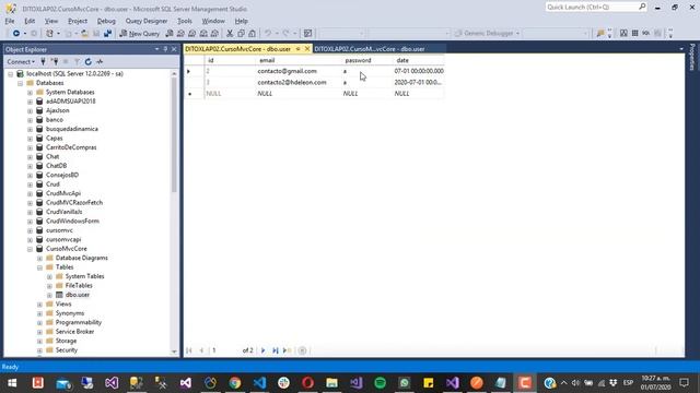 2.- Hacer conexiones a base de datos por medio de Entity Framework | Curso de MVC .Net Core смотреть онлайн