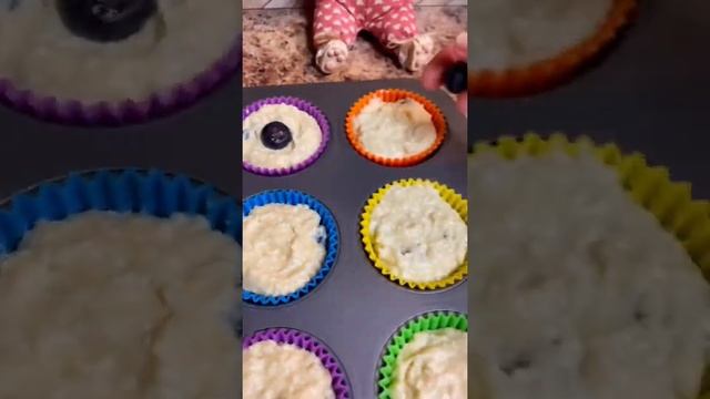 Творожные маффины с черникой!?