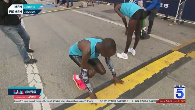 Finish line cam: Delvine Meringor and John Korir win L.A. Marathon races смотреть онлайн