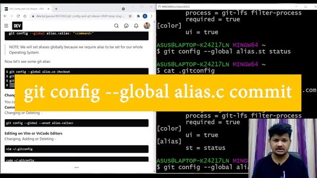 All About Git Config and Git Aliases | What is Git Config File ? | Setup shortcut commands for Git смотреть онлайн