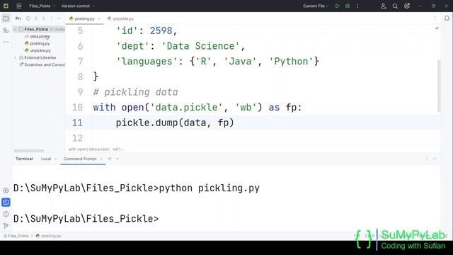 Python pickle module : pickling and unpickling data in binary | SuMyPyLab смотреть онлайн
