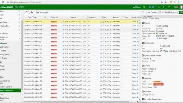 Fortinet Fortigate: Intrusion Prevention System Logs (IPS)