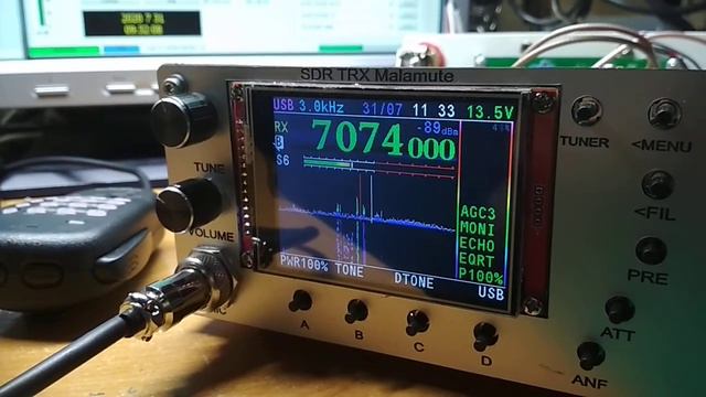 SDR TRX Malamute FT8 RX TX TEST 20W