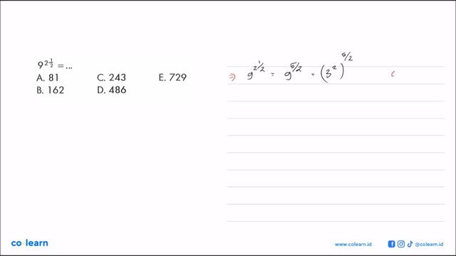 9^(2 1/2) = ... смотреть онлайн