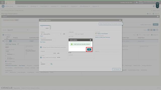 Hospitality Documentation–OPERA Cloud: Post a Credit Card Deposit on a Reservation смотреть онлайн