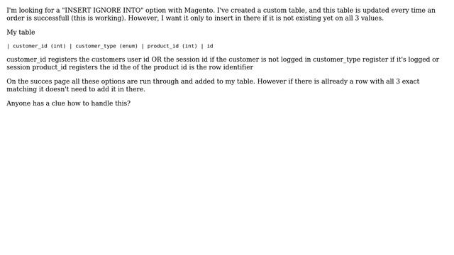 Magento: Magento "INSERT IGNORE INTO" смотреть онлайн